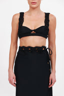 HASEDI BLACK 3063 - FALDA CON TEJIDO EN MACRAME