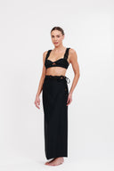 HASEDI BLACK 3063 - FALDA CON TEJIDO EN MACRAME
