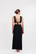 HASEDI BLACK 3063 - FALDA CON TEJIDO EN MACRAME