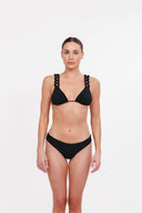 HASEDI BLACK 13042 - TOP DE BIKINI TIRAS EN TEJIDO EN MACRAME
