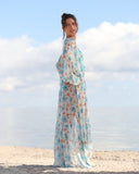 Kimono GIARDINO floral con caída fluida – vista lateral