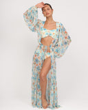 Kimono GIARDINO largo estampado floral – vista frontal