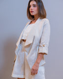 Blazer SCALEA de lino 100% beige, vista lateral