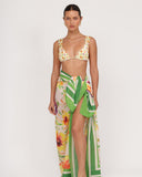 Pareo SABBIA estilo resort con estampado floral exclusivo – Praia by Dayanara Duran
